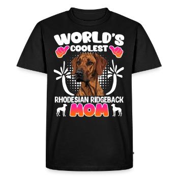 Rhodesian Ridgeback LA MAMAN RIDGEBACK LA PLUS COOL DU MONDE - T-shirt Premium bio Homme - noir - Devant - Nico (187cm)