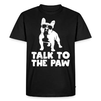 French Bulldog TALK TO THE PAW Funny - Men's Premium Organic T-Shirt - black - Front - Nico (187cm)