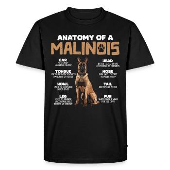 Berger Belge ANATOMIE D’UN BELGE - T-shirt Premium bio Homme - noir - Devant - Nico (187cm)