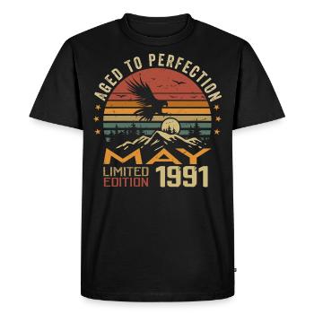 May 1991 Birthday May 1991 Gift 1991 May - Men's Premium Organic T-Shirt - black - Front - Nico (187cm)