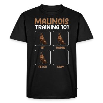 MALINOIS TRAINING 101 Belgian Shepherd - Men's Premium Organic T-Shirt - black - Front - Nico (187cm)