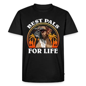 German Boxer BEST PALS FOR LIFE Cool - Men's Premium Organic T-Shirt - black - Front - Nico (187cm)