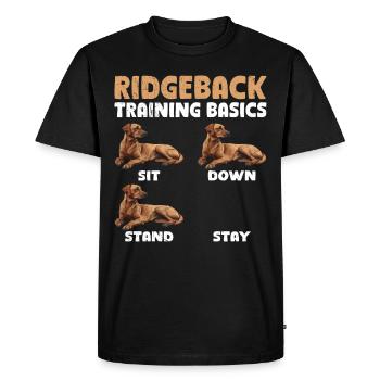 RIDGEBACK TRAINING BASICS Stubborn Rhodesian - Men's Premium Organic T-Shirt - black - Front - Nico (187cm)