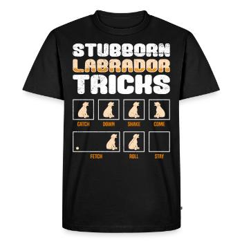 Propriétaire du Labrador TRICKS LABRADOR TÊTU - T-shirt Premium bio Homme - noir - Devant - Nico (187cm)