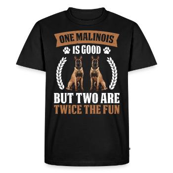 MALINOIS IS GOOD, BUT TWO ARE TWICE AS GOOD - Men's Premium Organic T-Shirt - black - Front - Nico (187cm)