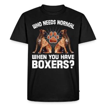 Boxer allemand QUI A BESOIN D’UN BOXER DE NORMALITÉ - T-shirt Premium bio Homme - noir - Devant - Nico (187cm)