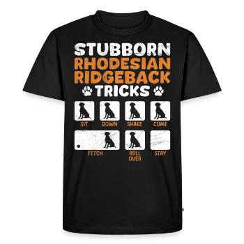 Hundebesitzer TRICKS RHODESIAN RIDGEBACK TÊTU - T-shirt Premium bio Homme - noir - Devant - Nico (187cm)