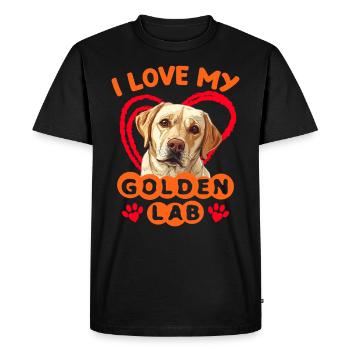 Golden Labrador I LOVE MY GOLDEN LAB Owner - Men's Premium Organic T-Shirt - black - Front - Nico (187cm)