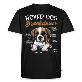 BOXER DOG BREAKDOWN Boxer allemand drôle - T-shirt Premium bio Homme - noir - Devant - Nico (187cm)