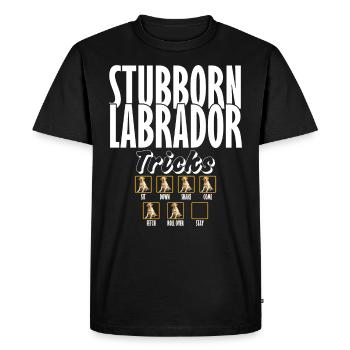 Labrador STUBBORN LABRADOR Retriever Chiens - T-shirt Premium bio Homme - noir - Devant - Nico (187cm)