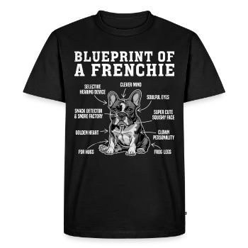 Bouledogue français Plan d’un Frenchie - T-shirt Premium bio Homme - noir - Devant - Nico (187cm)