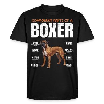 German Boxer COMPONENTS OF A BOXER Funny - Men's Premium Organic T-Shirt - black - Front - Nico (187cm)
