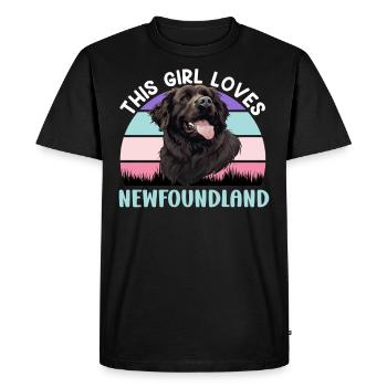 Newfie CETTE FEMME AIME TERRE-NEUVE PROPRIÉTAIRE - T-shirt Premium bio Homme - noir - Devant - Nico (187cm)