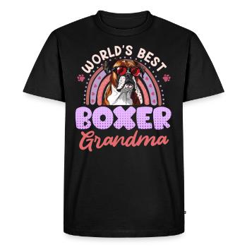 Chien Mamie MEILLEUR BOXER MAMIE DU MONDE Allemand - T-shirt Premium bio Homme - noir - Devant - Nico (187cm)