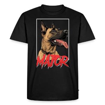 Berger Belge MAJOR Chien Malinois - T-shirt Premium bio Homme - noir - Devant - Nico (187cm)