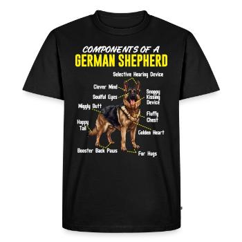 German Shepherd COMPONENTS OF A GERMAN - Men's Premium Organic T-Shirt - black - Front - Nico (187cm)