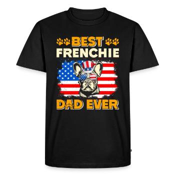 Bouledogue français MEILLEUR PAPA FRENCHIE DE TOUS LES TEMPS ÉTATS-UNIS - T-shirt Premium bio Homme - noir - Devant - Nico (187cm)