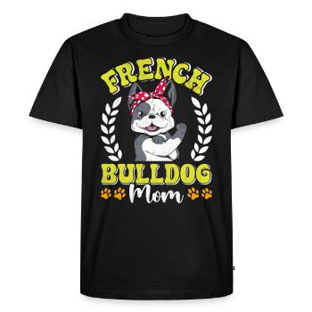 Maman Chien FRENCH BULLDOG MOM Propriétaire de chien - T-shirt Premium bio Homme - noir - Devant - Nico (187cm)