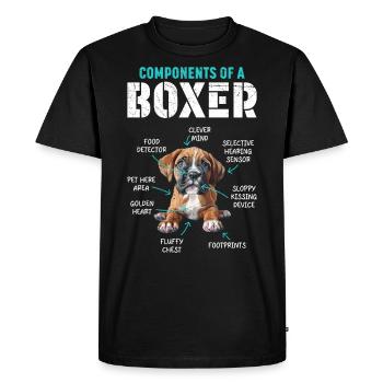 German Boxer COMPONENTS OF A BOXER Funny - Men's Premium Organic T-Shirt - black - Front - Nico (187cm)
