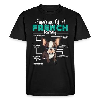 Frenchie ANATOMIE D’UN BOULEDOGUE FRANÇAIS Drôle - T-shirt Premium bio Homme - noir - Devant - Nico (187cm)