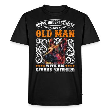 Berger allemand NE SOUS-ESTIMEZ JAMAIS UN VIEIL HOMME Papy - T-shirt Premium bio Homme - noir - Devant - Nico (187cm)
