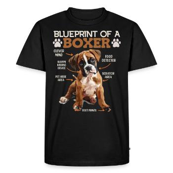 Boxer allemand PLAN DE CONSTRUCTION D'UN BOXER Drôle - T-shirt Premium bio Homme - noir - Devant - Nico (187cm)