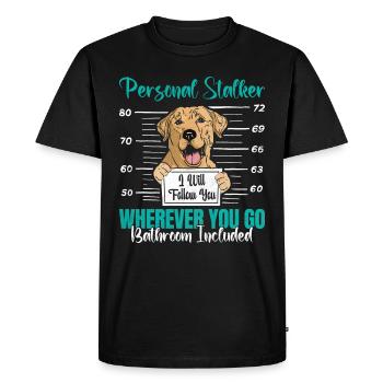 Labrador Fan PERSONAL STALKER Drôle - T-shirt Premium bio Homme - noir - Devant - Nico (187cm)