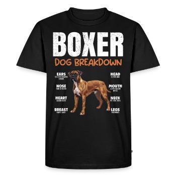 BOXER CHIEN PANNE Boxer allemand drôle - T-shirt Premium bio Homme - noir - Devant - Nico (187cm)