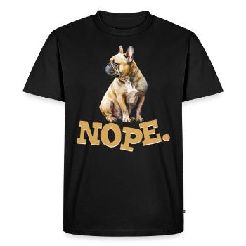 French Bulldog Stubborn NOPE Frenchie - Men's Premium Organic T-Shirt - black - Front - Nico (187cm)