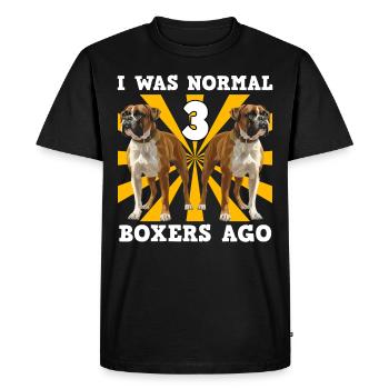 Boxer allemand, j'étais normal il y a 3 boxeurs drôle - T-shirt Premium bio Homme - noir - Devant - Nico (187cm)