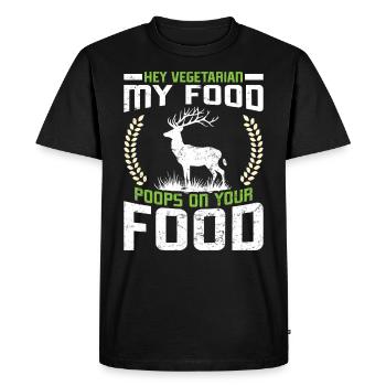 VÉGÉTARIENS! MA NOURRITURE FAIT CACA SUR VOTRE NOURRITURE Lustiges - T-shirt Premium bio Homme - noir - Devant - Nico (187cm)