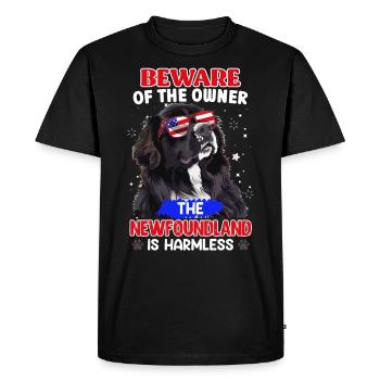 Newfie MÉFIEZ-VOUS DE LA MAÎTRESSE Terre-Neuve - T-shirt Premium bio Homme - noir - Devant - Nico (187cm)