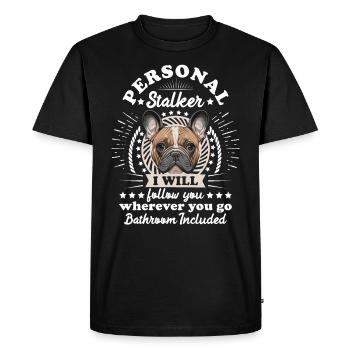 Frenchie Personal Stalker vous suivra drôle - T-shirt Premium bio Homme - noir - Devant - Nico (187cm)
