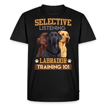 Labrador drôle LABRADORS À L’ÉCOUTE SÉLECTIVE - T-shirt Premium bio Homme - noir - Devant - Nico (187cm)