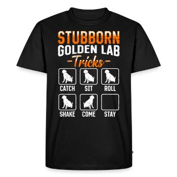 Labrador Stur STUBBORN GOLDEN LAB TRICKS Labrador - Men's Premium Organic T-Shirt - black - Front - Nico (187cm)