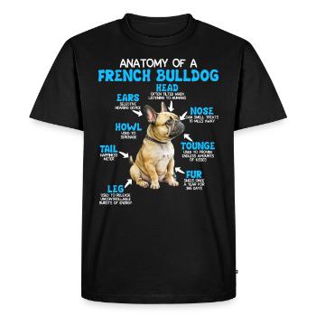 Propriétaire de bouledogue Anatomie d’un bouledogue français - T-shirt Premium bio Homme - noir - Devant - Nico (187cm)