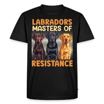 Labradors MAÎTRE DE LA RÉSISTANCE Fun - T-shirt Premium bio Homme - noir - Devant - Nico (187cm)