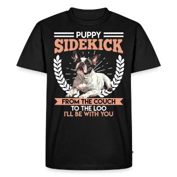 Bouledogue français Gardez un œil sur vous - T-shirt Premium bio Homme - noir - Devant - Nico (187cm)
