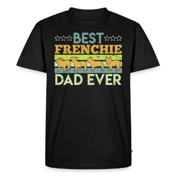 Bouledogue français MEILLEUR PAPA FRENCHIE DE TOUS LES TEMPS - T-shirt Premium bio Homme - noir - Devant - Nico (187cm)