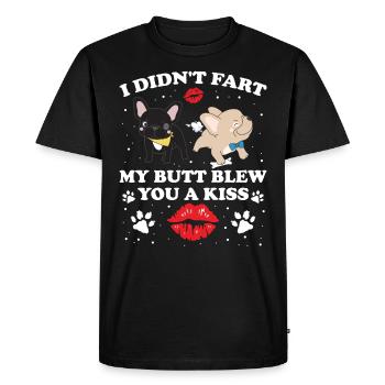 Frenchie Didn't Fart My Butt Blew You a Kiss - Men's Premium Organic T-Shirt - black - Front - Nico (187cm)