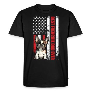 Bouledogue français Meilleur papa Frenchie - T-shirt Premium bio Homme - noir - Devant - Nico (187cm)