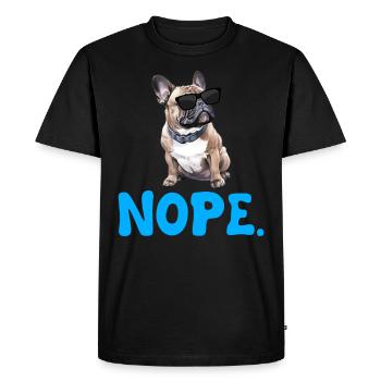 Bouledogue français Stur NOPE Frenchie - T-shirt Premium bio Homme - noir - Devant - Nico (187cm)