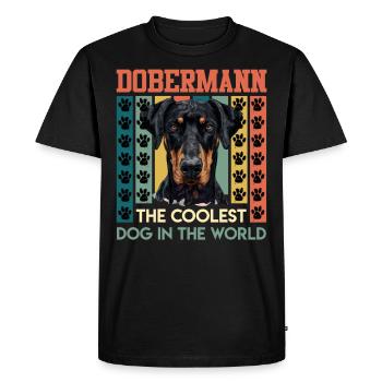 Propriétaire de chien vintage DOBERMAN THE COOLEST DOG - T-shirt Premium bio Homme - noir - Devant - Nico (187cm)