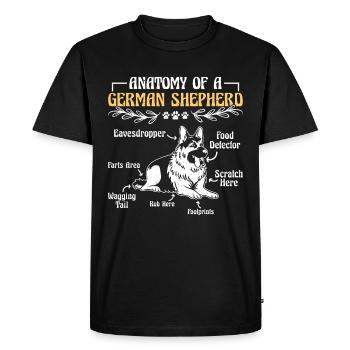 German Shepherd ANATOMY OF A GERMAN SHEPHERD Owner - Men's Premium Organic T-Shirt - black - Front - Nico (187cm)