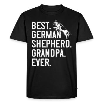 Berger Allemand MEILLEUR BERGER ALLEMAND GRAND-PÈRE - T-shirt Premium bio Homme - noir - Devant - Nico (187cm)