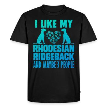Chien Ridgeback COMME MON RHODESIAN RIDGEBACK Drôle - T-shirt Premium bio Homme - noir - Devant - Nico (187cm)
