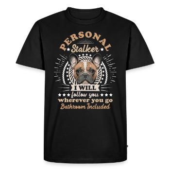 Frenchie Personal Stalker vous suivra drôle - T-shirt Premium bio Homme - noir - Devant - Nico (187cm)