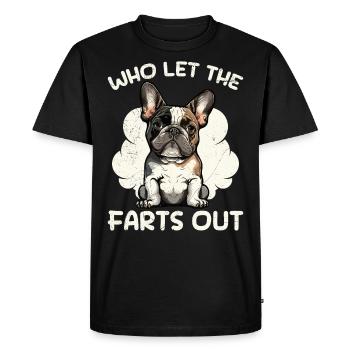 Drôle de bouledogue français qui dans les pets - T-shirt Premium bio Homme - noir - Devant - Nico (187cm)