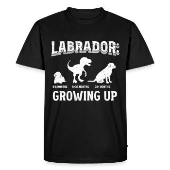 LABRADOR : Grandir en amoureux du Labrador Labrador - T-shirt Premium bio Homme - noir - Devant - Nico (187cm)