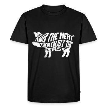 Grill friends RUB THE MEAT ENJOY THE FEAST - Men's Premium Organic T-Shirt - black - Front - Nico (187cm)